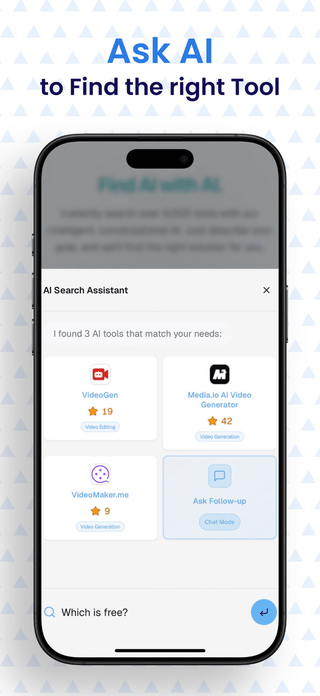 Ask AI to find the right tool - Personalized recommendations