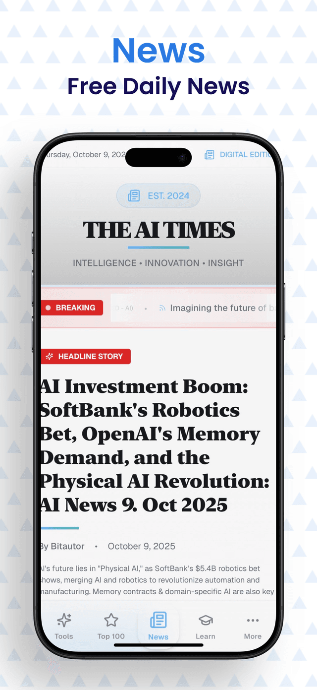 Built-in AI news feed inside the Find AI with AI app