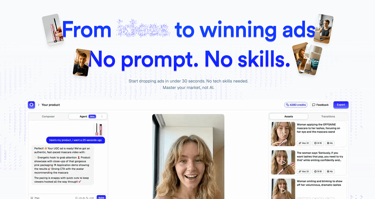 Reloop Conversational AI showing Conversational AI - Reloop - AI Video Ad Generator | No Prompts Needed