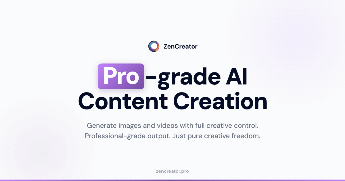 ZenCreator Image Generation showing Image Generation - Professional AI Photo & Video