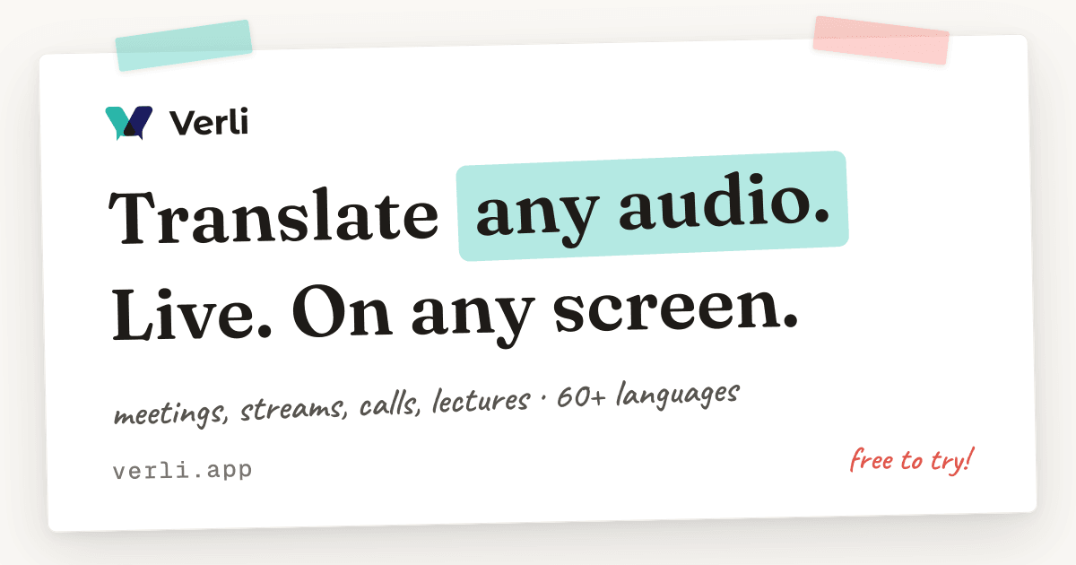 Verli Writing & Translation showing Writing & Translation - Verli | Live Translation and Transcription