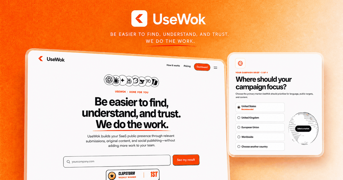 UseWok Marketing Automation showing Marketing Automation - Done-for-You SaaS Presence for Search & AI | UseWok