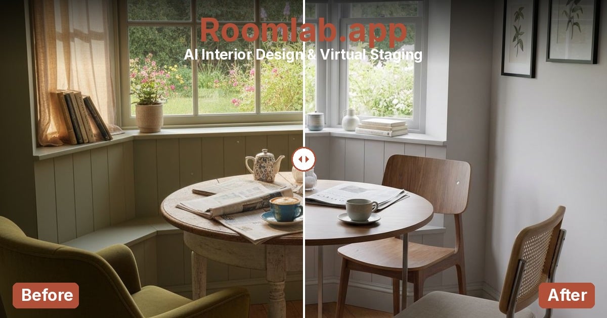 RoomLab Design showing Design - Transform any room instantly with AI