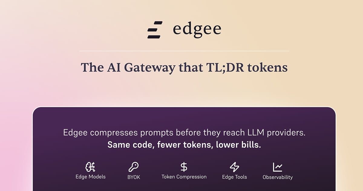 Edgee Code Assistance showing Code Assistance - Edge-native AI gateway with token compression