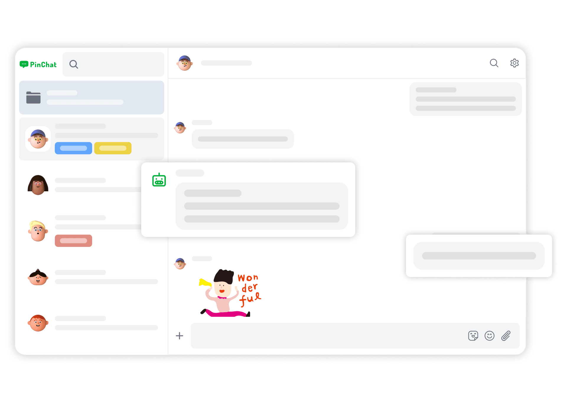 PinChat Conversational AI showing Conversational AI - Connect with customers through intelligent conversations, streamline te
