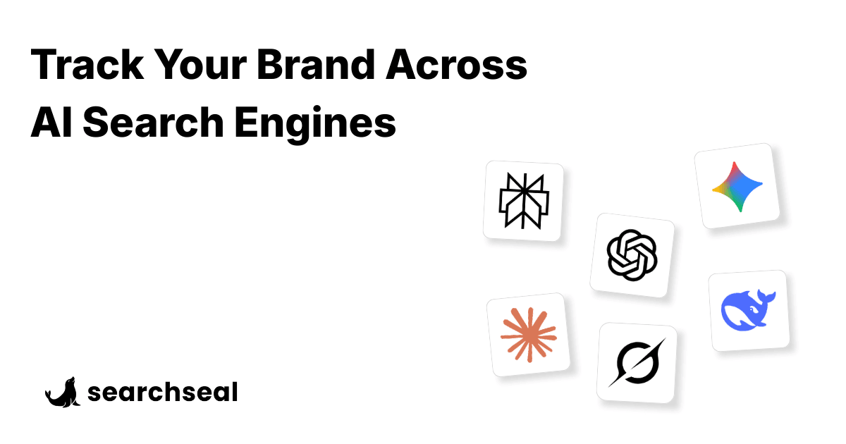 SearchSeal Search & Discovery showing Search & Discovery - Track what AI says about your brand. Get recommended.