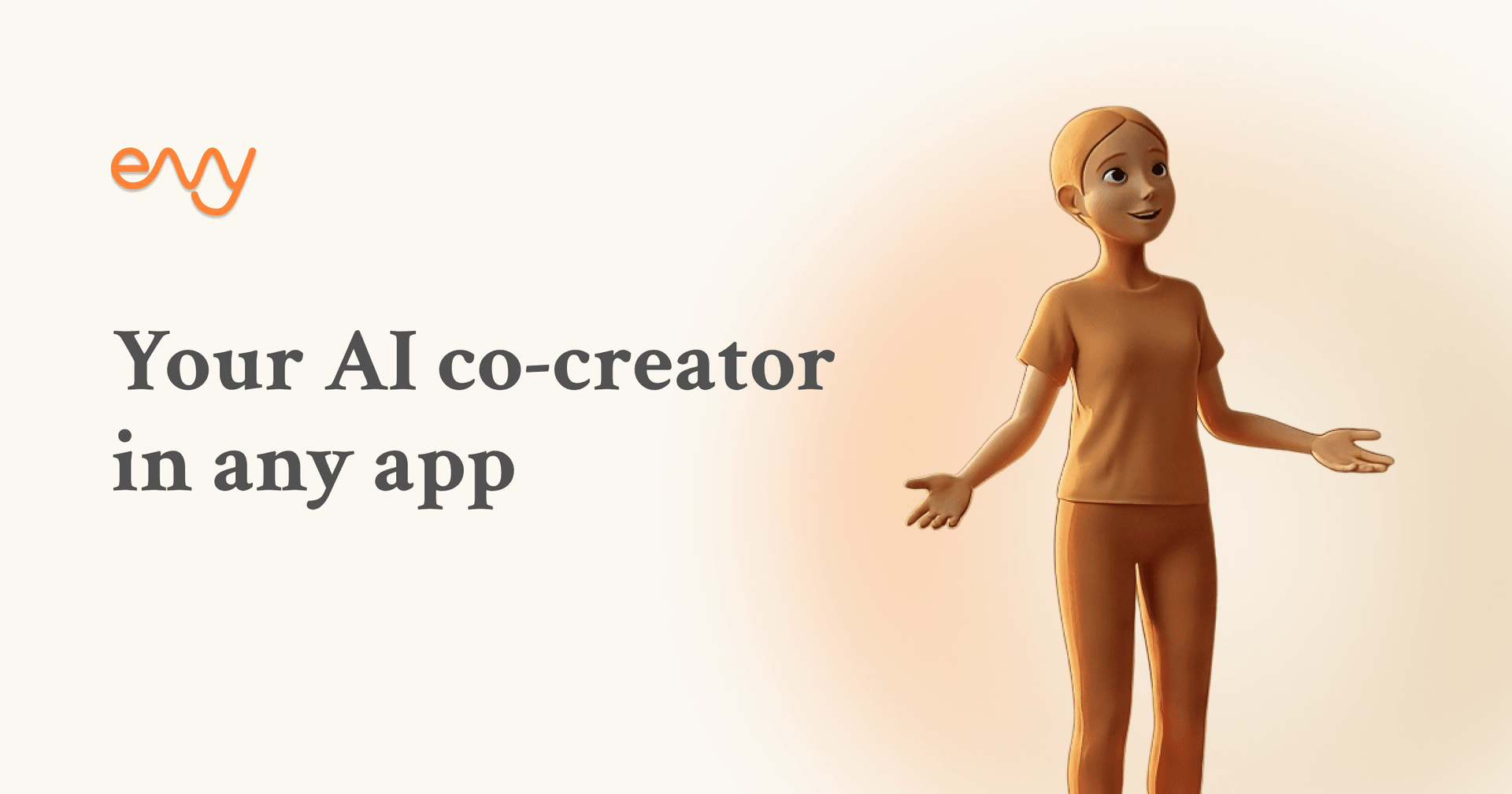 EVY Conversational AI showing Conversational AI - EVY is your AI co-creator that lives inside any app you use