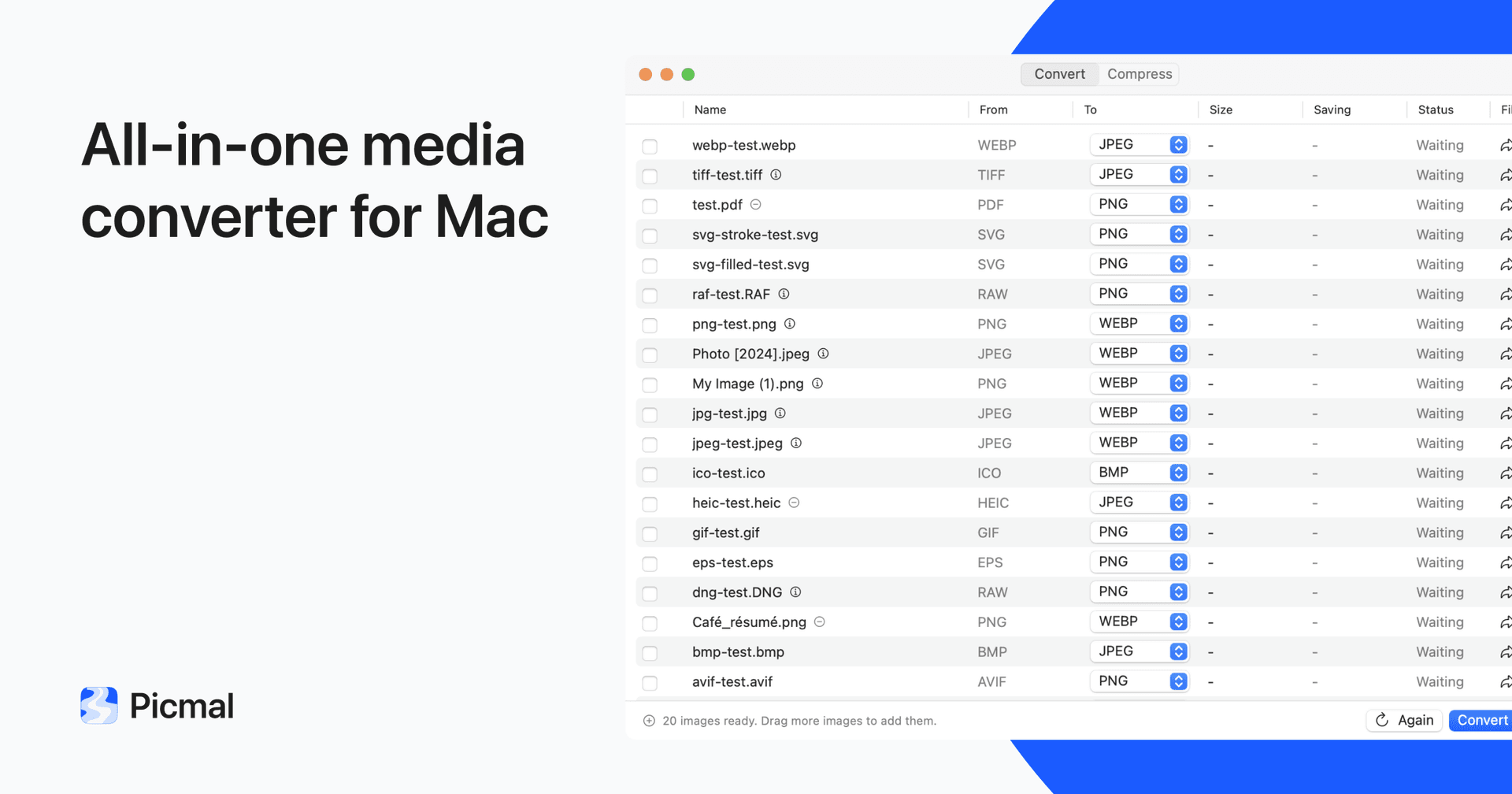 Picmal Image Generation showing Image Generation - Batch convert images, videos, and audio on your Mac