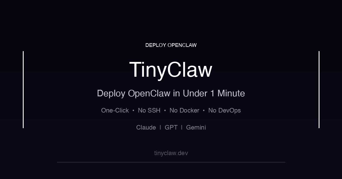 TinyClaw Conversational AI showing Conversational AI - TinyClaw — Deploy OpenClaw in 1 Minute