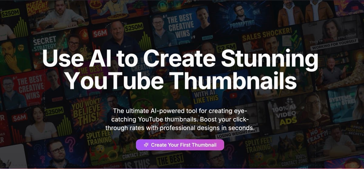 ThumbnailCreator Design showing Design - AI YouTube Thumbnail Generator - Create Stunning Thumbnails in Seconds