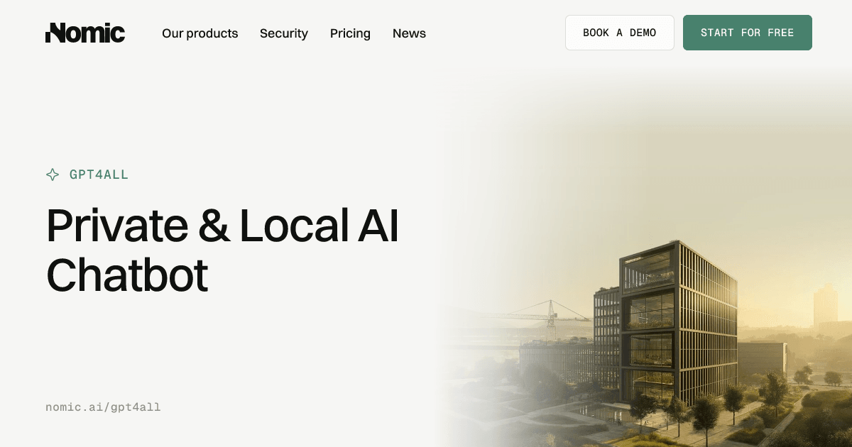 GPT4All Conversational AI showing Conversational AI - Your private and local AI chatbot