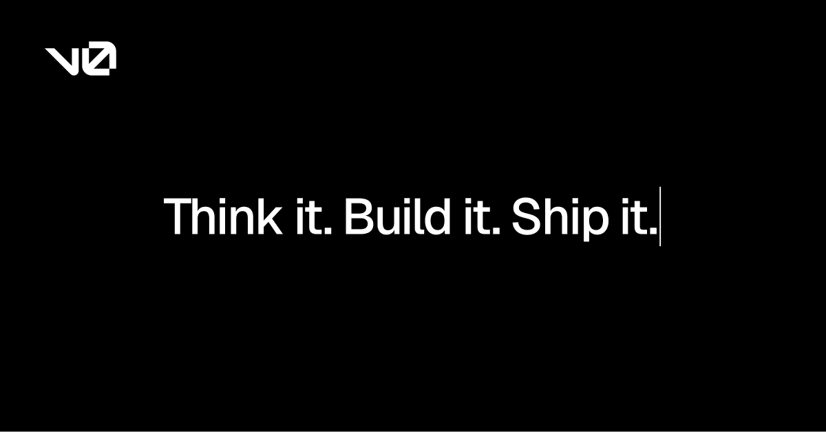 v0 Code Assistance showing ai code generation - Generate full web apps from ideas in minutes—no coding required.