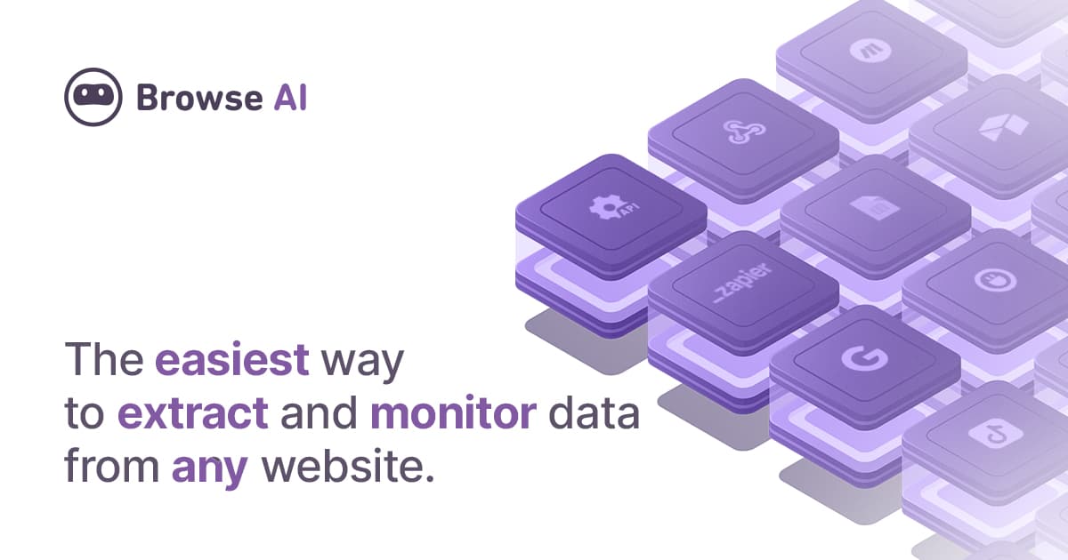 Browse AI Conversational AI showing no code web scraping - Easily extract, monitor, and integrate web data—no code required