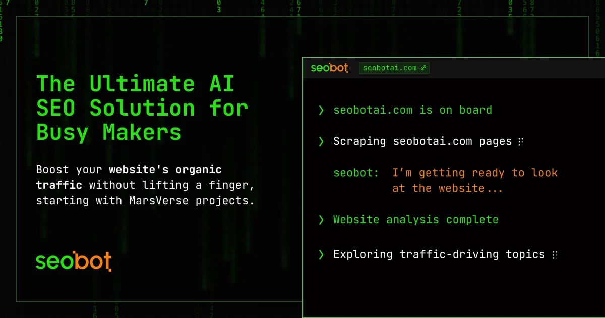 SEO Bot AI Marketing Automation showing Marketing Automation - Automate Your SEO Strategy with AI-Powered Optimization