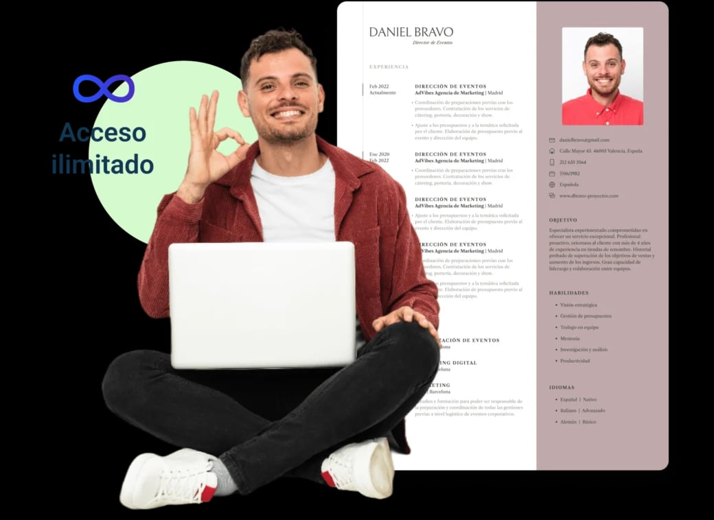 OnlineCV Design showing Design - Crea tu currículum online en 5 minutos