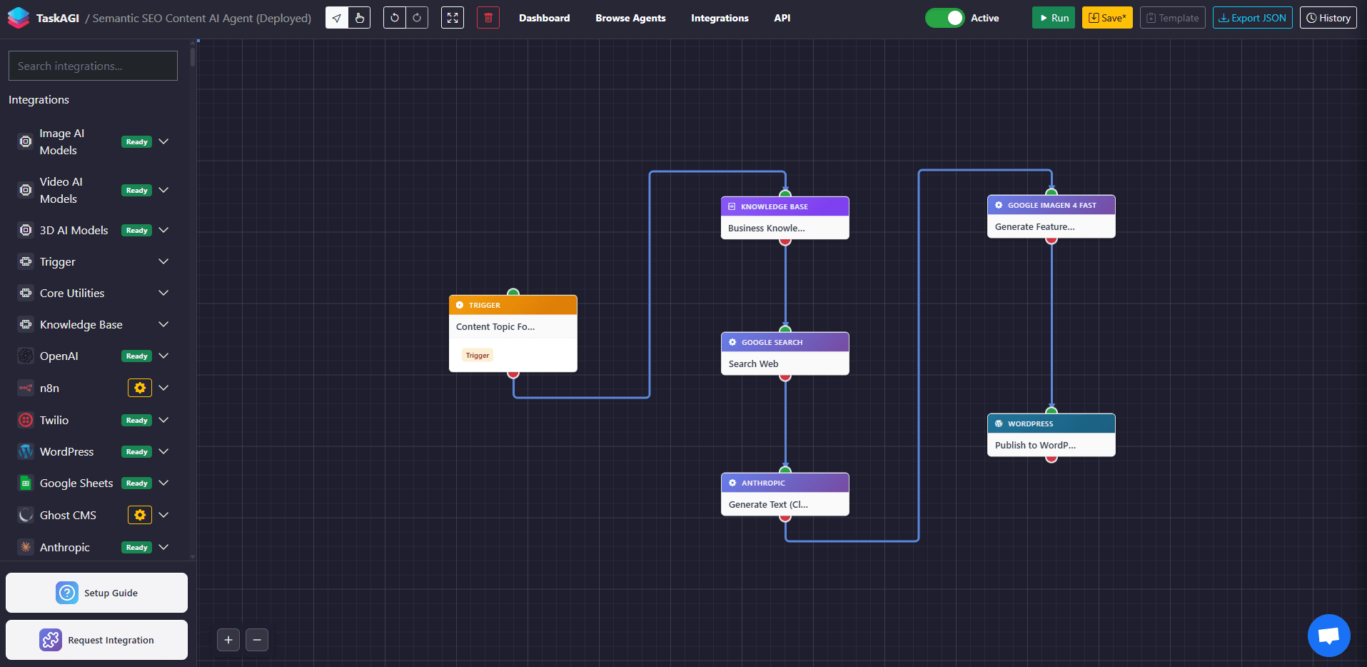 TaskAGI Productivity & Collaboration showing Productivity & Collaboration - Build AI automations in minutes, not months