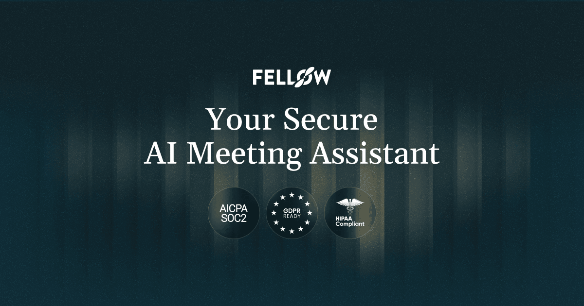 Fellow.app Productivity & Collaboration showing Productivity & Collaboration - Smarter meetings, better relationships.