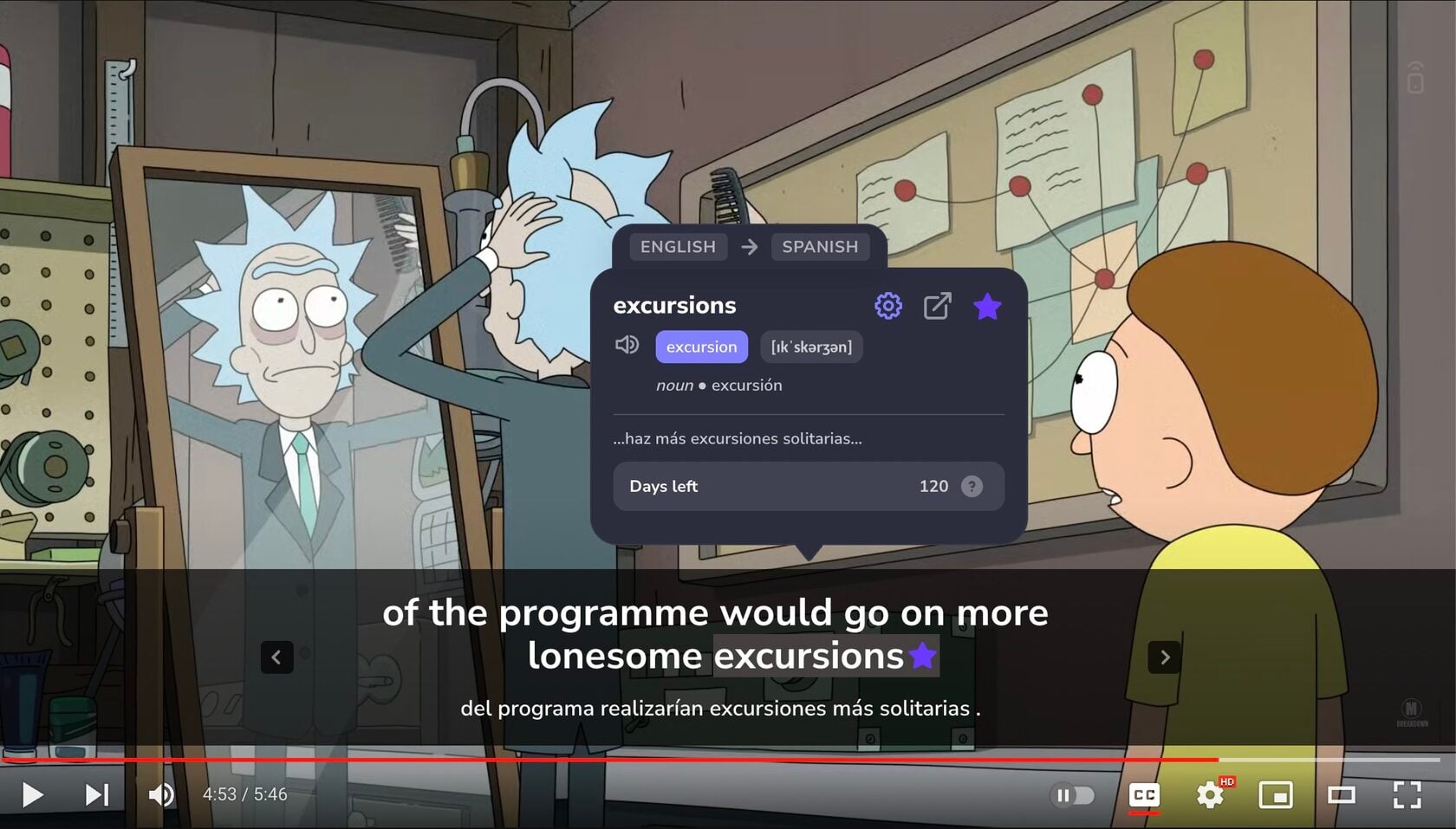 InterSub Writing & Translation showing Writing & Translation - AI-powered dual subtitles and instant translation for immersiv