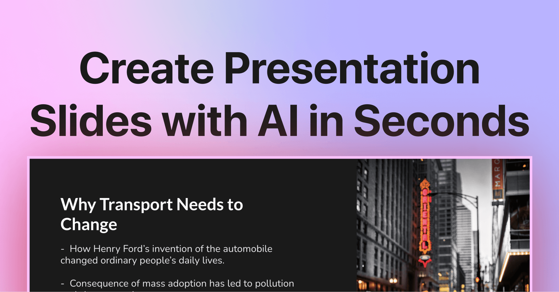 SlidesAI Design showing Design - Transforming your ideas into stunning presentations