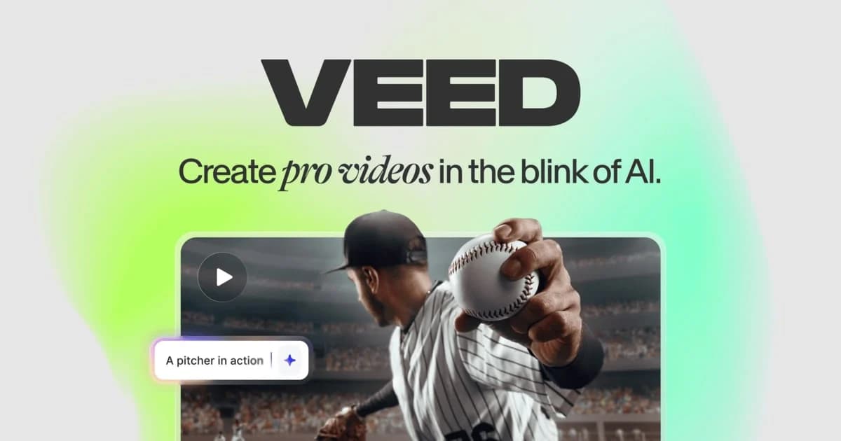 VEED Video Editing showing ai video editor - Create Professional Videos in Minutes with AI