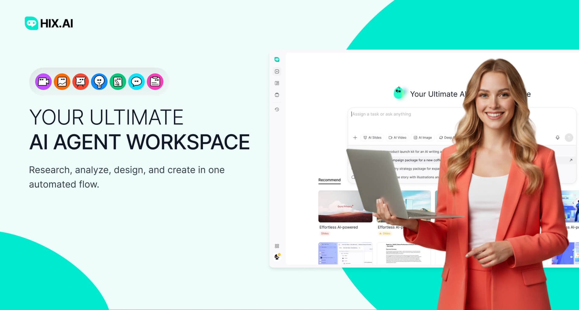 HIX.AI Writing & Translation showing ai chat platform - All-in-one AI platform: chat, research, write, create—no limits