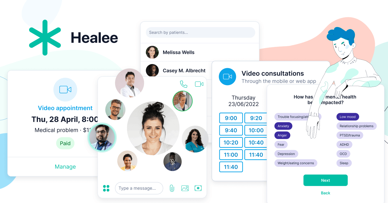 Healee Conversational AI showing Conversational AI - Your virtual health assistant