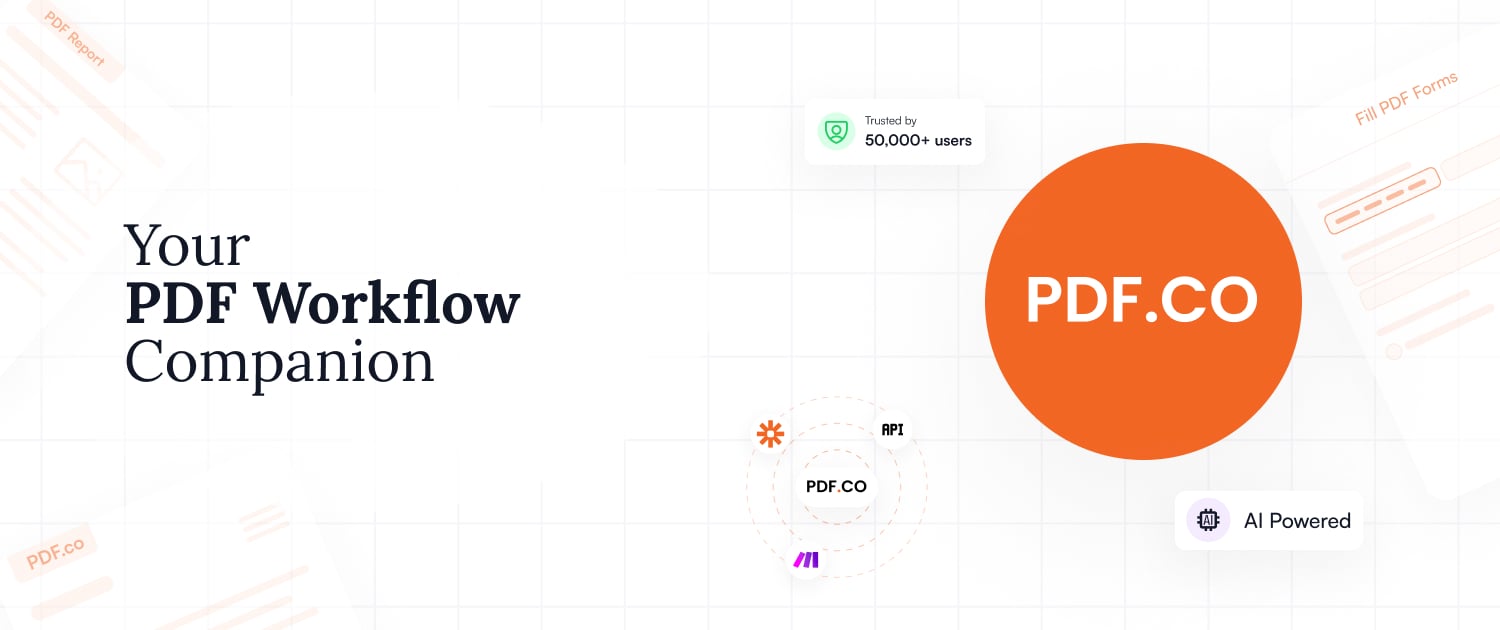 PDF.co Productivity & Collaboration showing Productivity & Collaboration - API to Extract PDF, Edit & Convert PDF, Create PDF