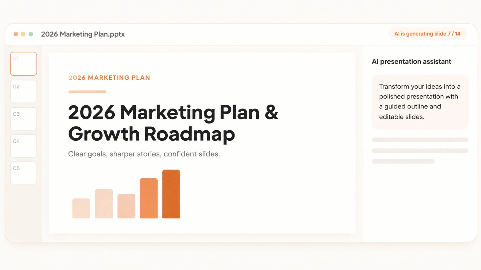 AI PPT Maker Design showing Design - Create Stunning Presentations Effortlessly