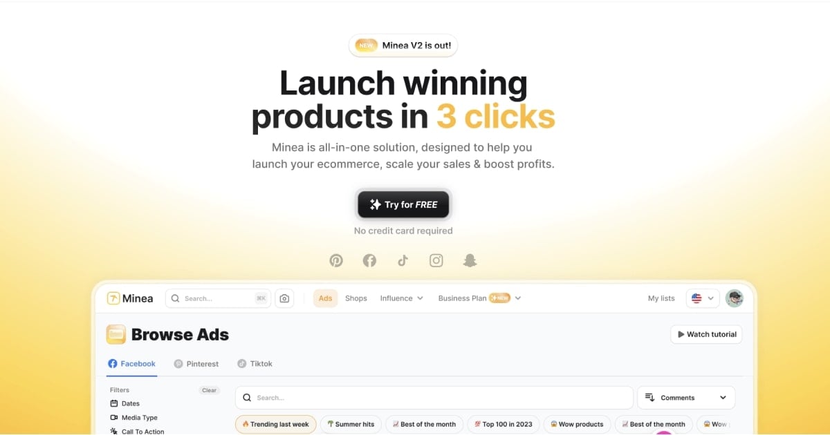 Trend Rocket Data Analytics showing Data Analytics - Find Winning Brands & Products