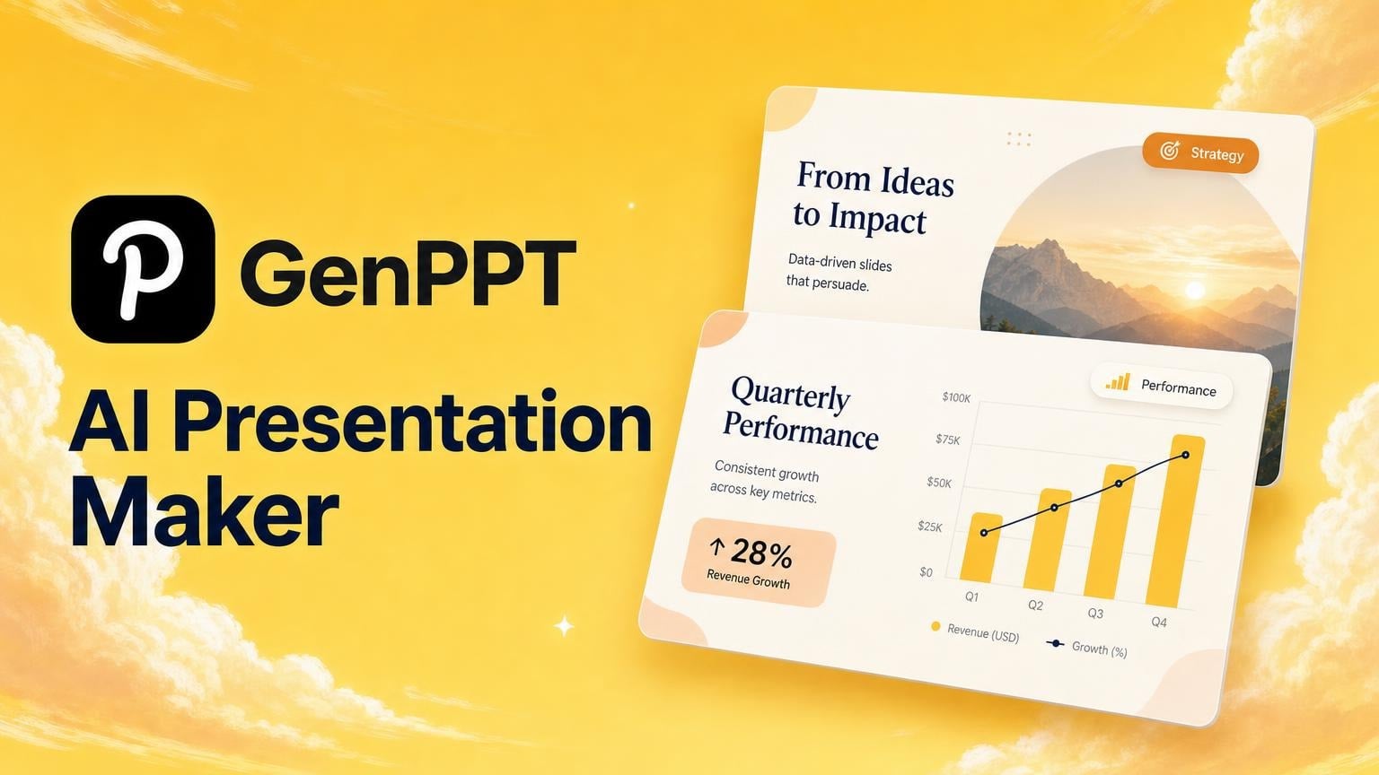 GenPPT Design showing Design - Create Stunning Presentations in Minutes