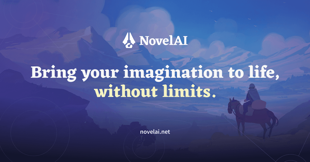 NovelAI Writing & Translation showing ai story generation - Long-form storytelling meets anime image generation