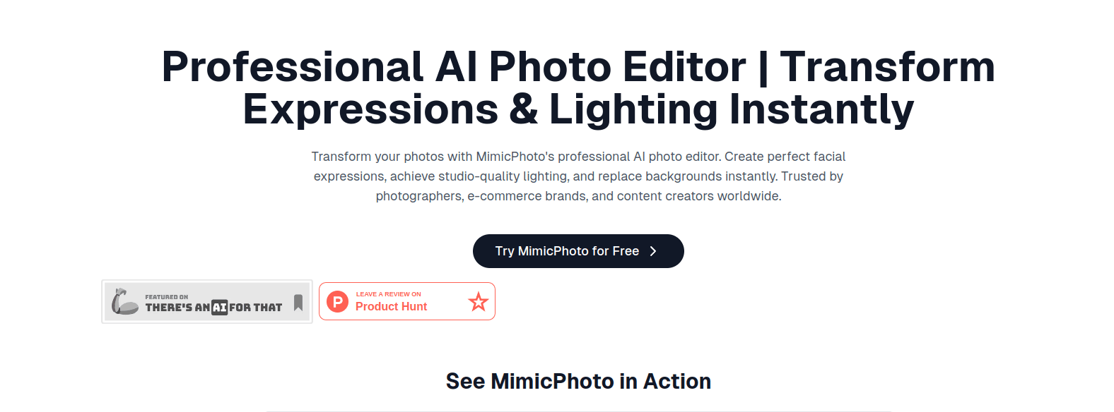 MimicPhoto Design showing Design - Transform photos with AI