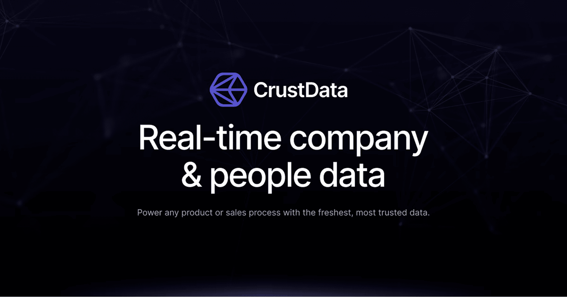 Crustdata Data Analytics showing Data Analytics - Real-Time B2B Data. Instant Signals. Smarter Workflows.