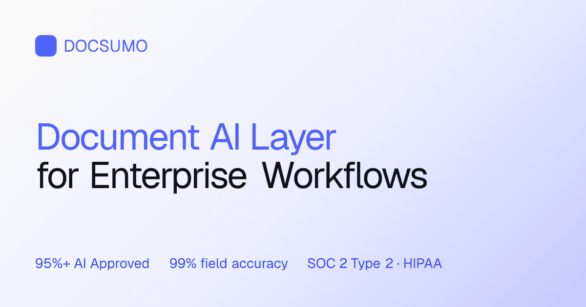 Docsumo Data Analytics showing Data Analytics - Automate data extraction with AI