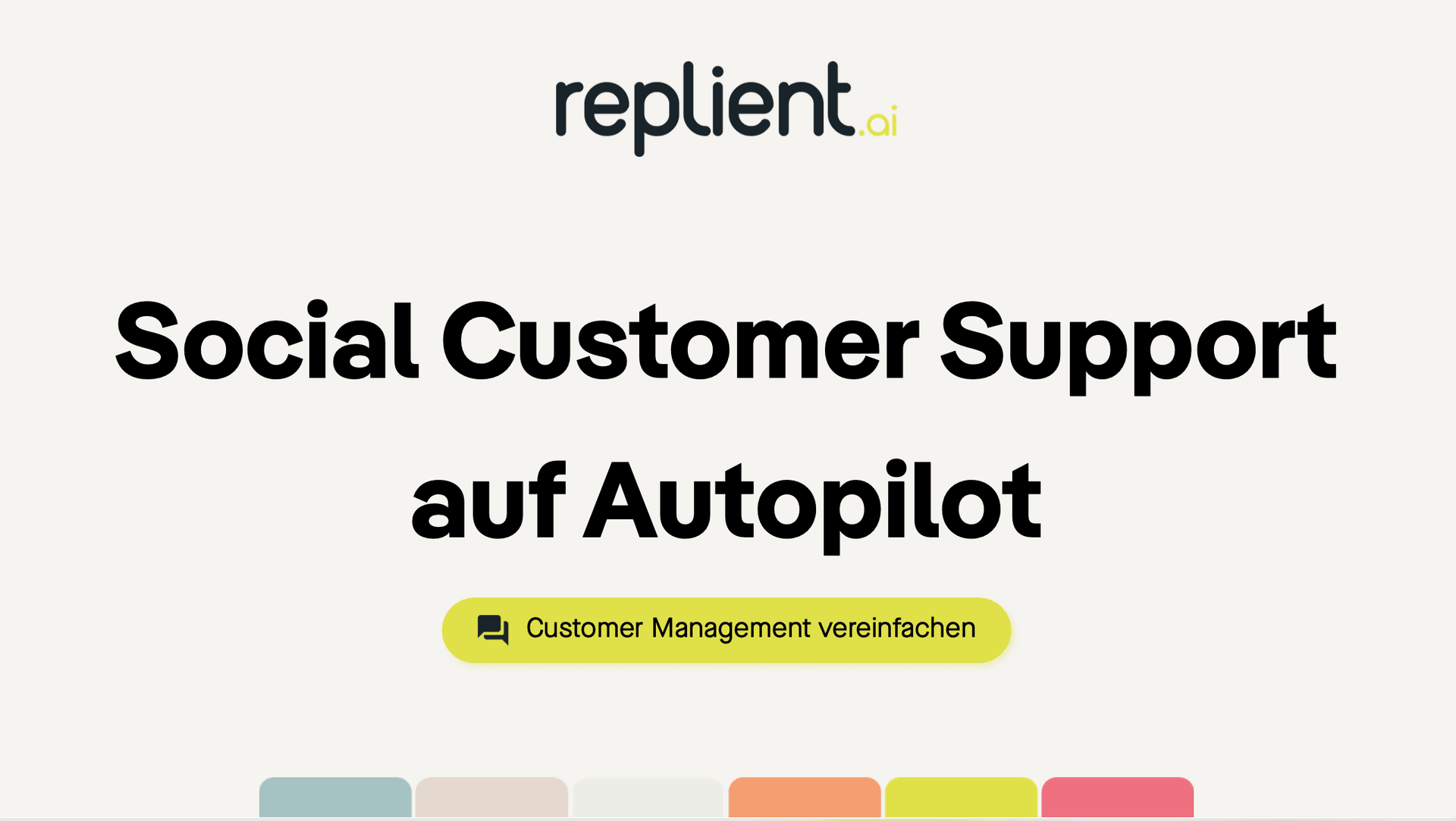 Replient.ai Conversational AI showing Conversational AI - Dein KI-gestützter Community-Manager auf Social Media