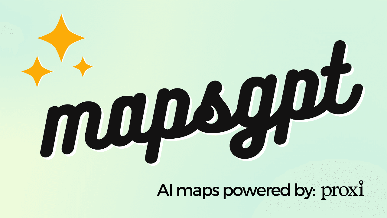 MapsGPT Search & Discovery showing Search & Discovery - Turn your ideas into custom maps in seconds