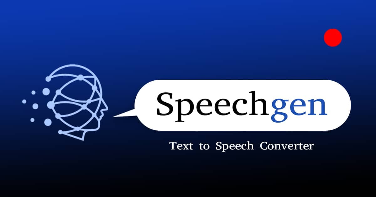SpeechGen.io Audio Generation showing text-to-speech - AI-powered realistic voiceovers and transcription from any text or aud