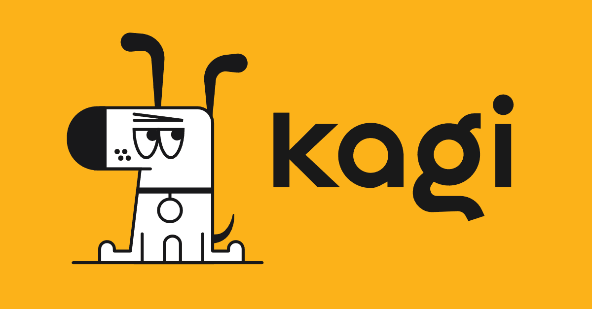 Kagi Search Search & Discovery showing Search & Discovery - Your search, your rules. Ad-free, private, and fully customizable