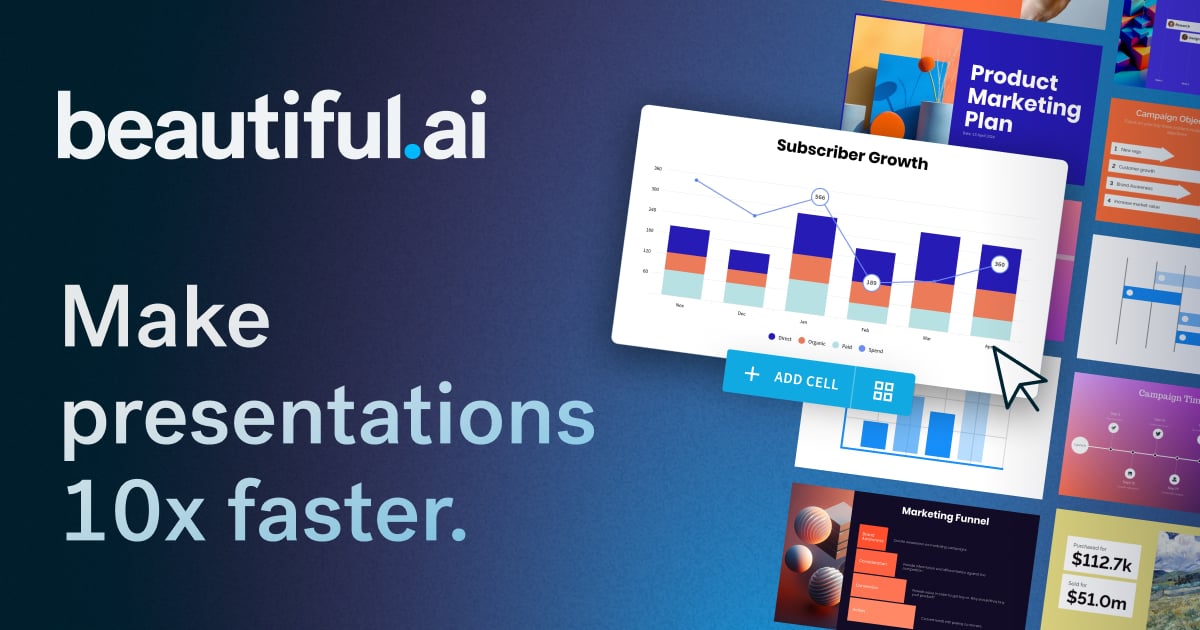 Beautiful.ai Design showing Design - Presentation software that brings your ideas to life