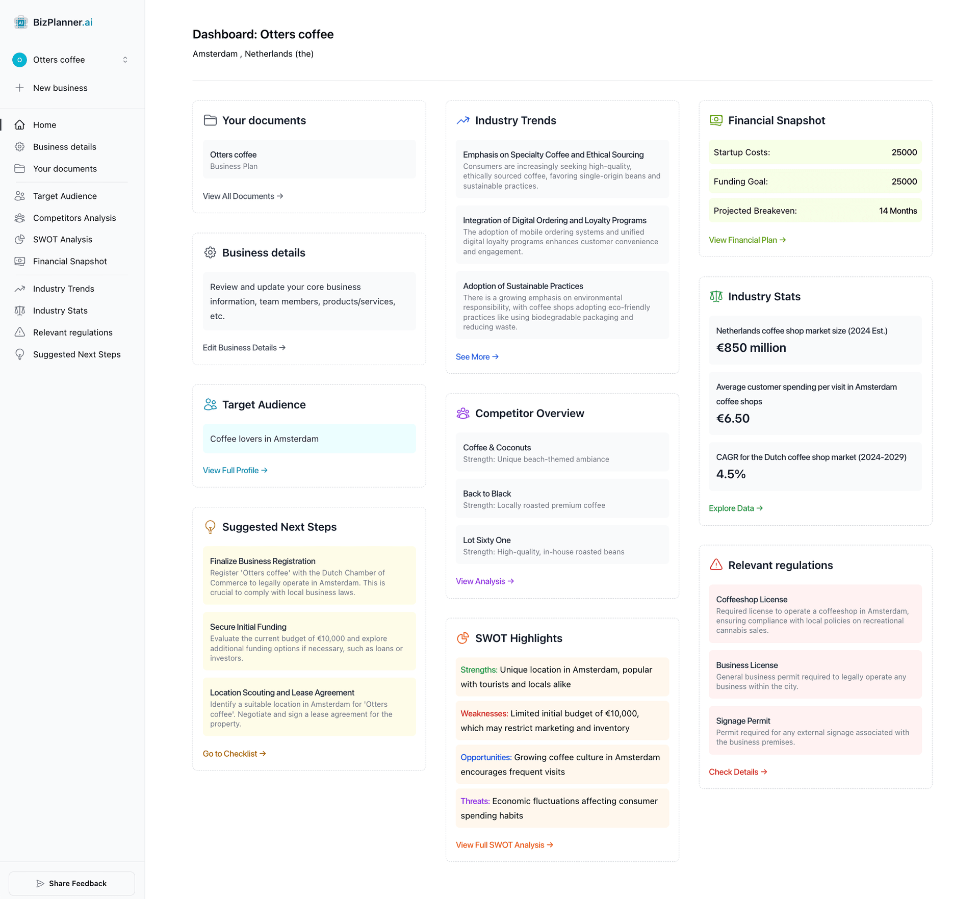BizPlanner AI Writing & Translation showing Writing & Translation - Write your business plan in minutes, not days