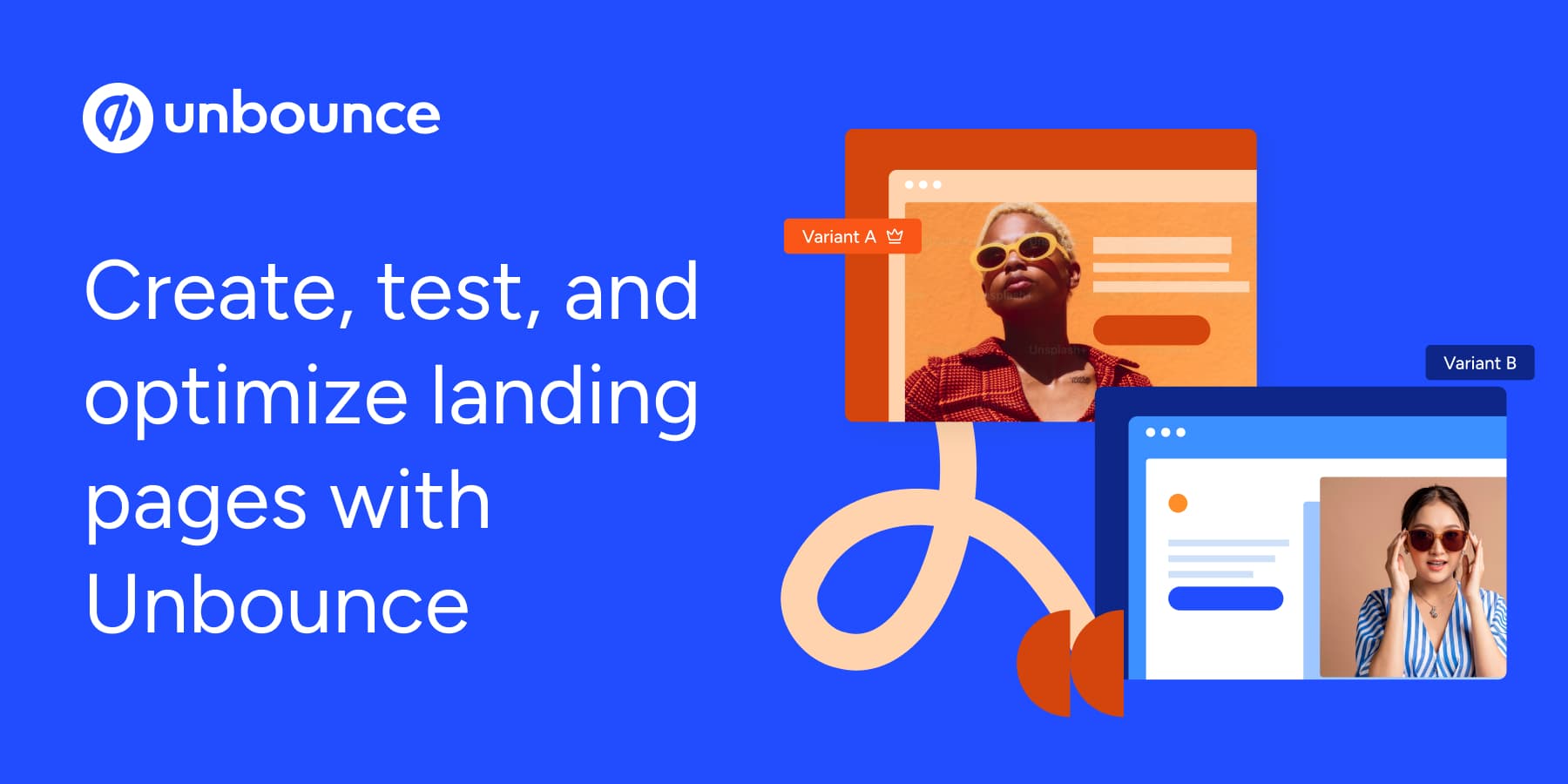 Unbounce Design showing landing page builder - Build high-converting landing pages