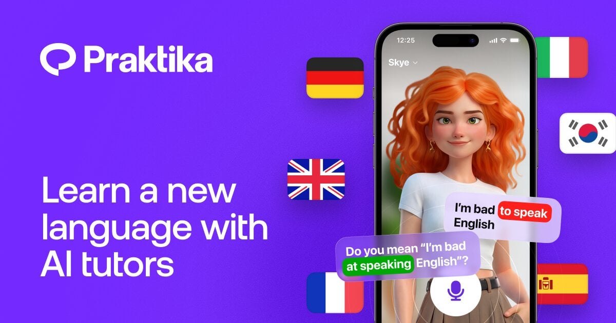 Praktika App Conversational AI showing Conversational AI - Empowering businesses with AI automation
