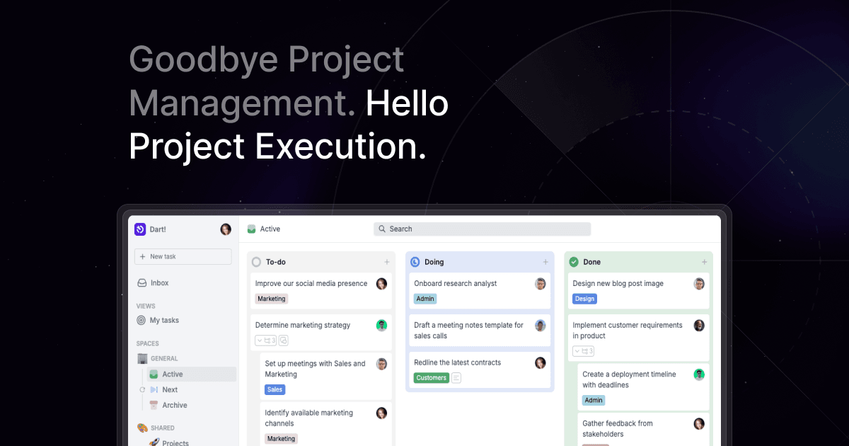 Dart Productivity & Collaboration showing Productivity & Collaboration - AI project management where agents and teams work to