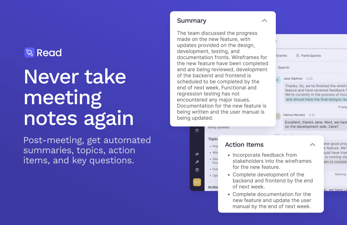 Read AI Productivity & Collaboration showing ai meeting assistant - AI copilot for meetings, notes, and insights