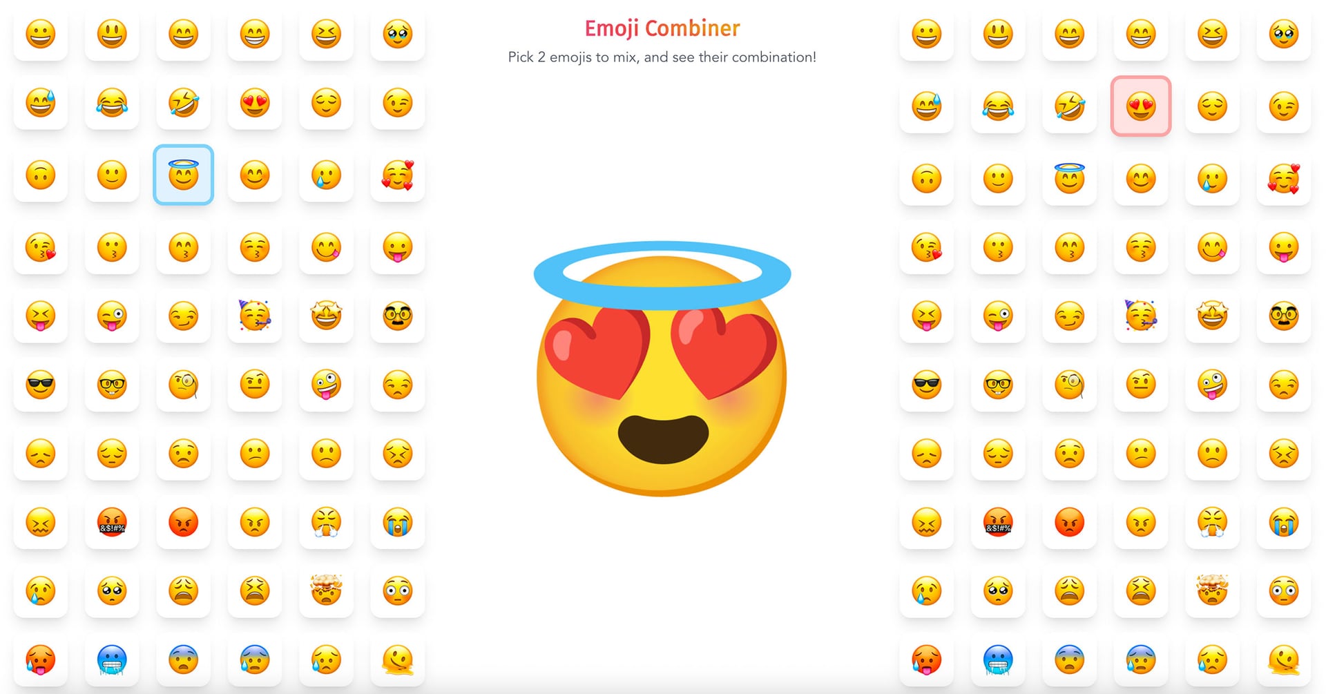 Emoji Combiner Design showing Design - Combine emojis creatively!
