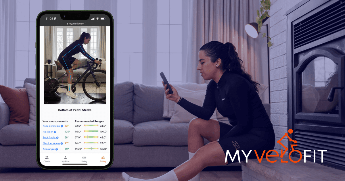 MyVeloFit Data Analytics showing Data Analytics - The World's #1 Online Bike Fit