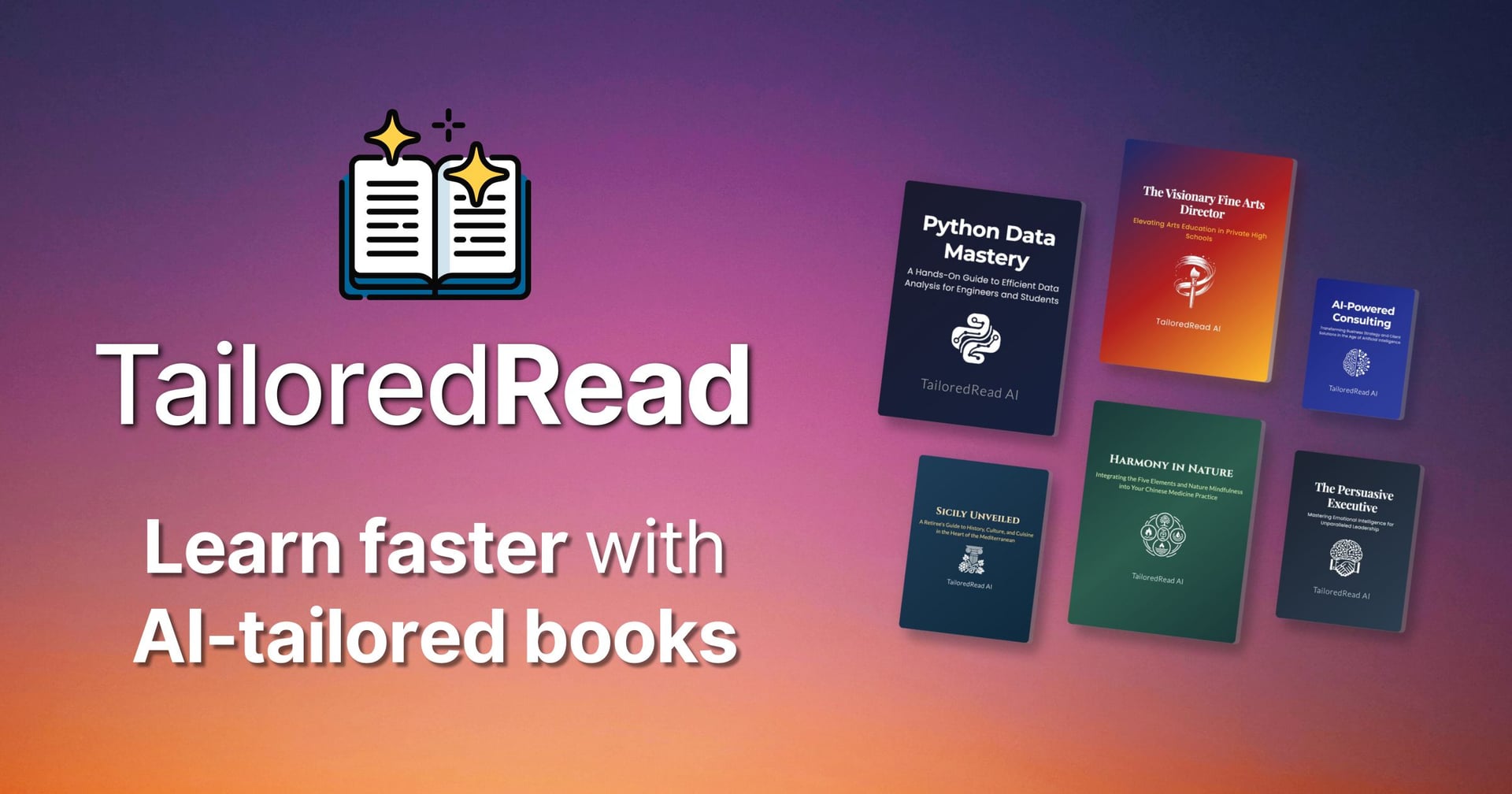 TailoredRead Conversational AI showing Conversational AI - Get a personalized non-fiction book on anything in 10 minutes