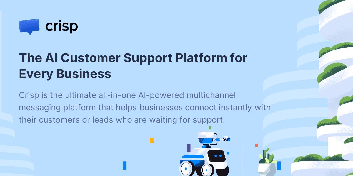 Crisp Conversational AI showing Conversational AI - AI Customer Support Platform for Every Business