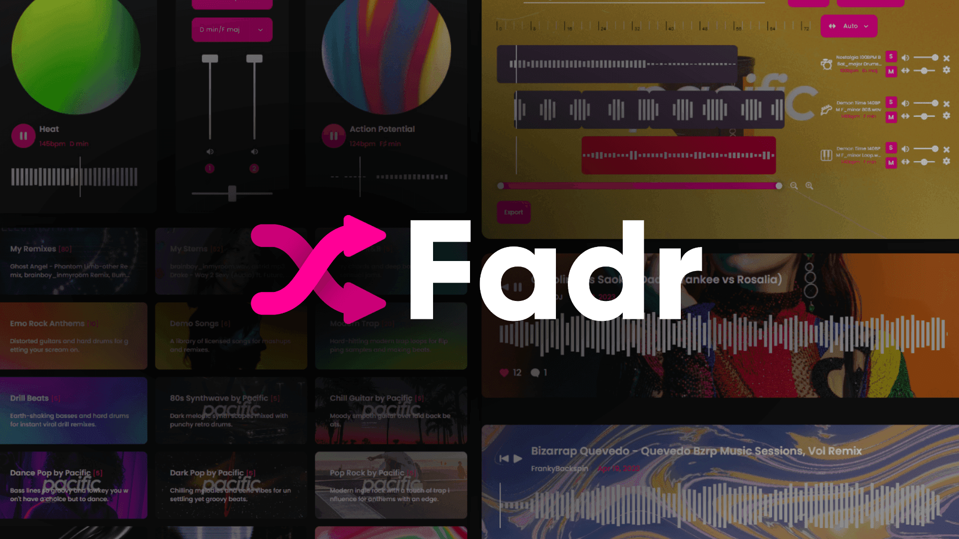 Fadr Music Generation showing stem separation - Empowering Communication Through AI