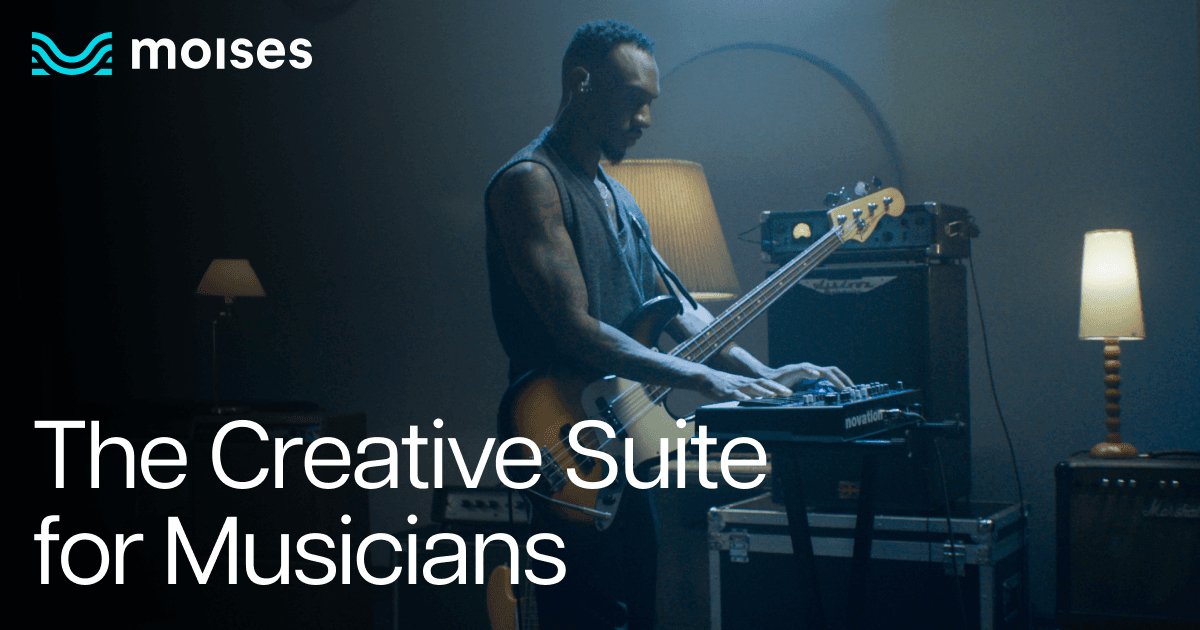 Moises Audio Editing showing ai music platform - The Musician's AI App